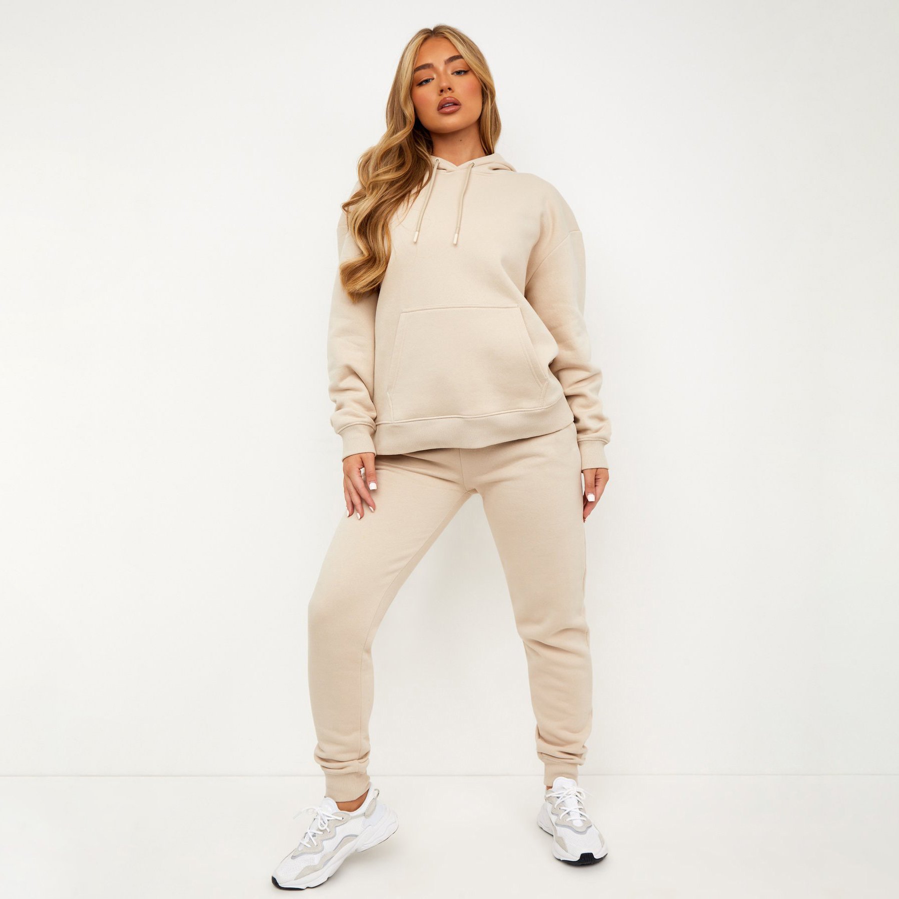 Wholesale New Fashion Popular High Quality Letter Embroidery Drop Shoulder Casual Hoodie And Sweatpants Suit For Women
