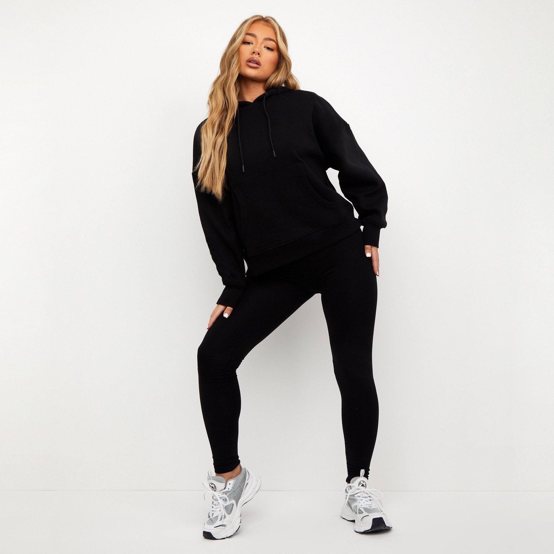 Wholesale New Fashion Popular High Quality Letter Embroidery Drop Shoulder Casual Hoodie And Sweatpants Suit For Women
