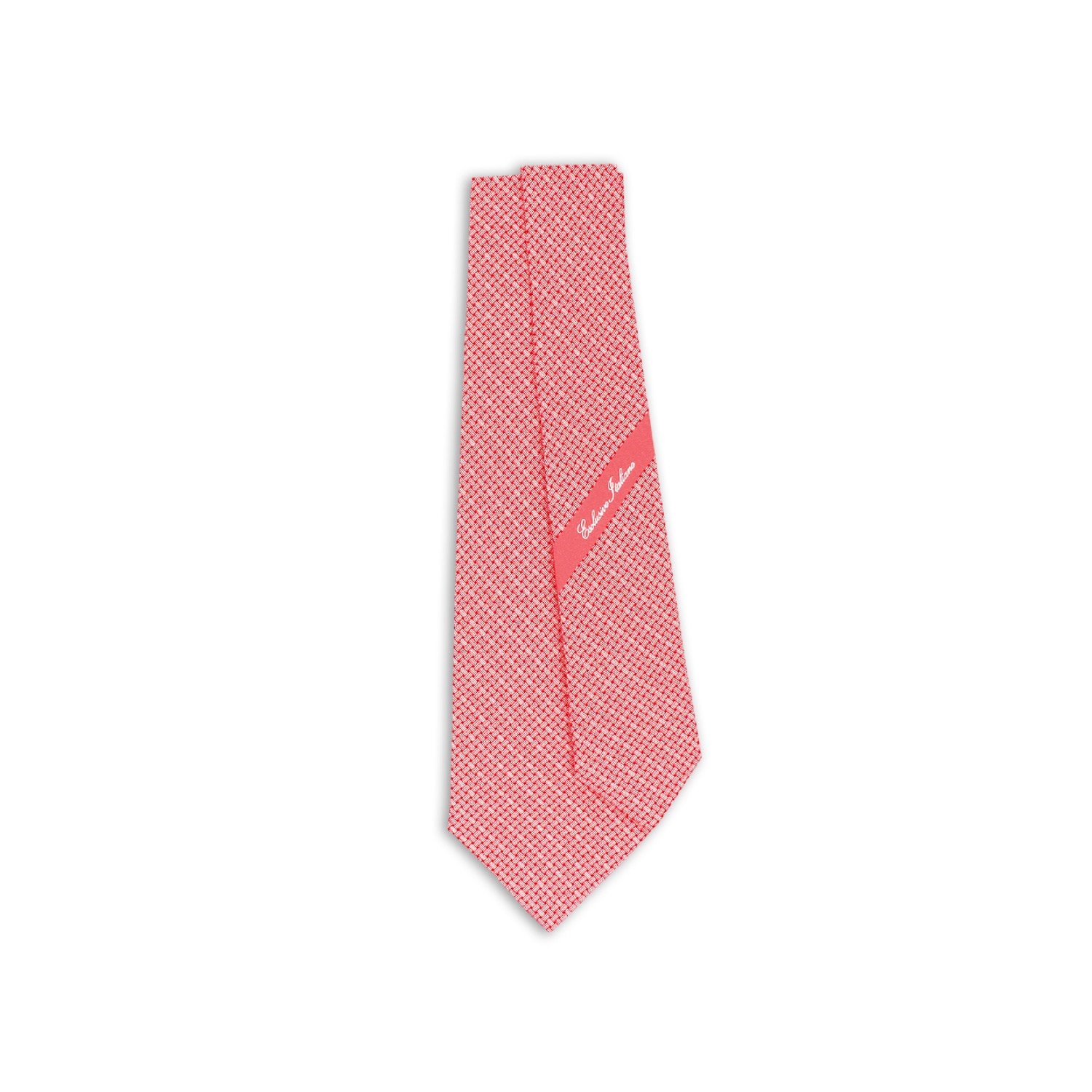 Premium Italian 148 cm Macerata Silk Tie Coral Pink Paisley Business Style 100% Silk Wool Discover Gentlemen's Timeless Elegance