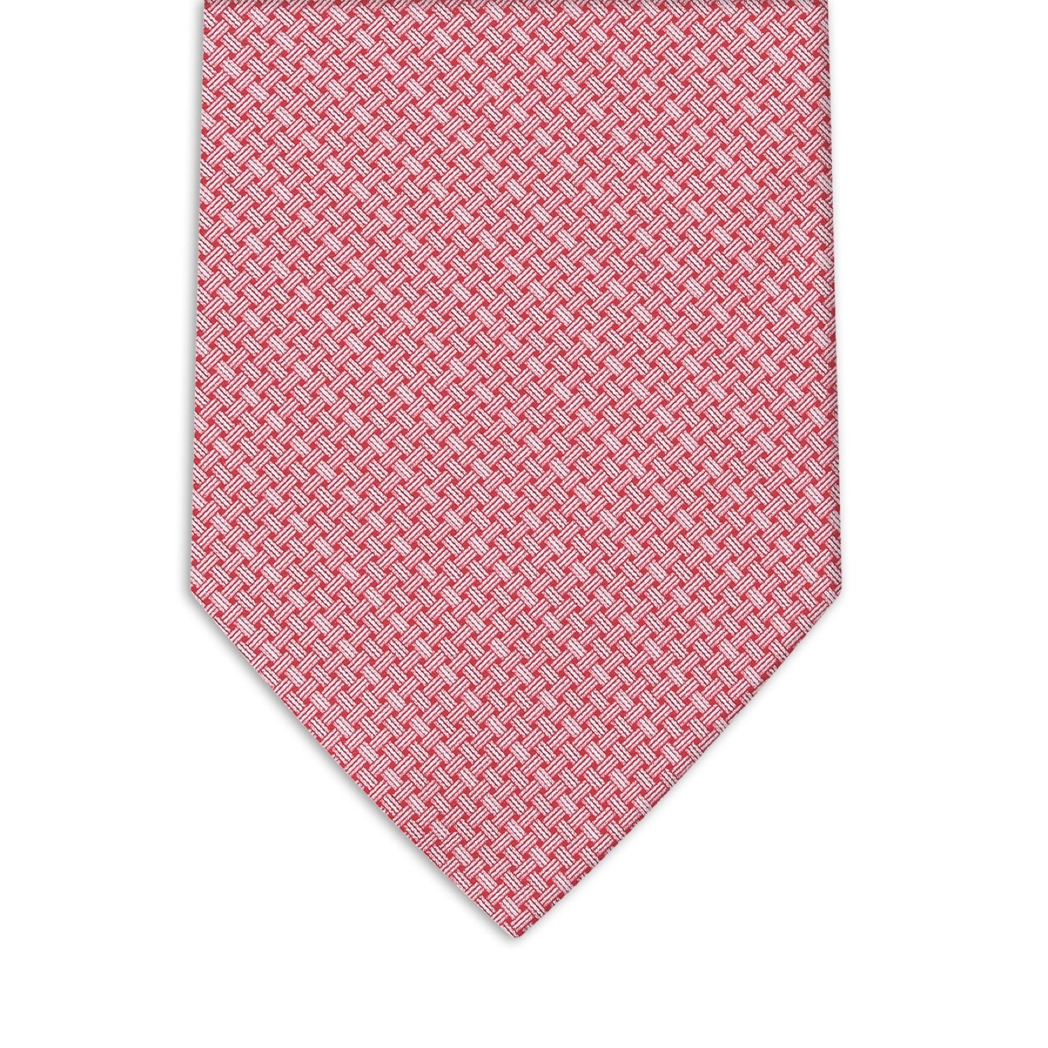 Premium Italian 148 cm Macerata Silk Tie Coral Pink Paisley Business Style 100% Silk Wool Discover Gentlemen's Timeless Elegance