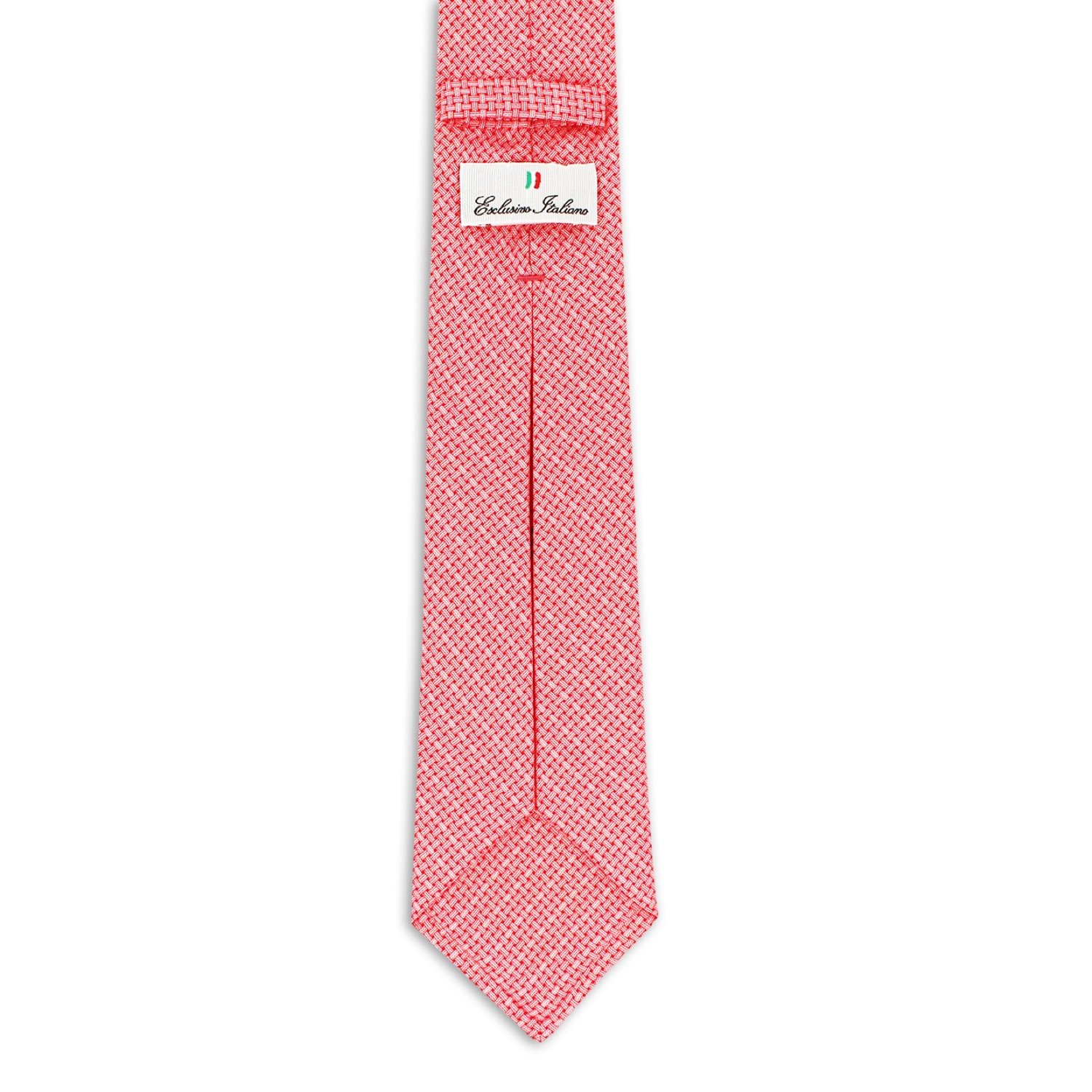 Premium Italian 148 cm Macerata Silk Tie Coral Pink Paisley Business Style 100% Silk Wool Discover Gentlemen's Timeless Elegance