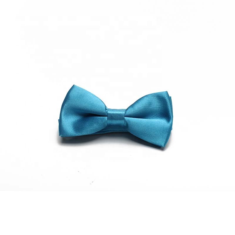 Amz Brand Dynastyle OEM Fashion Polyester Woven Plain Dyed Kids Satin Celebration Wedding Party Bow Tie