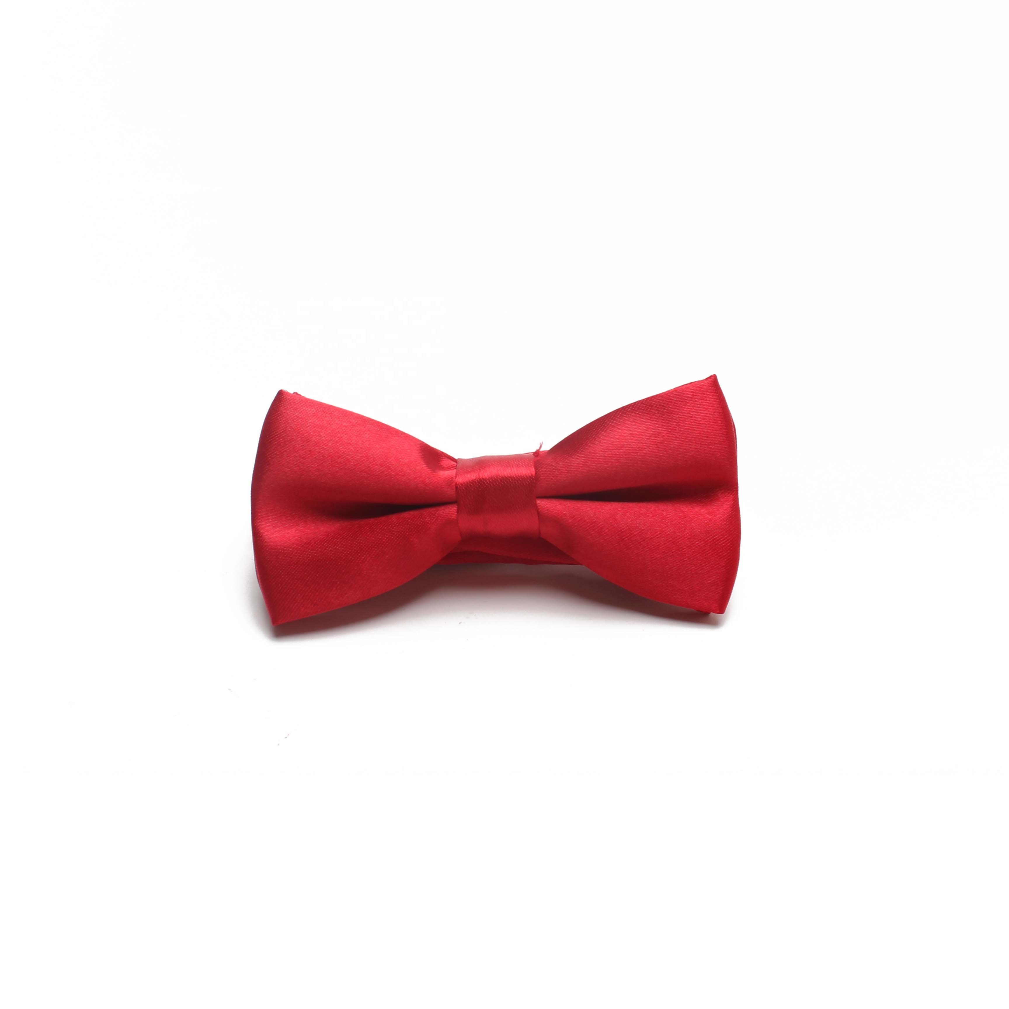 Amz Brand Dynastyle OEM Fashion Polyester Woven Plain Dyed Kids Satin Celebration Wedding Party Bow Tie