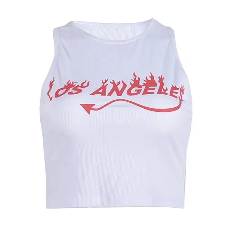 2023 Summer women's clothing T-shirt vest letter print midriff-baring top women tops