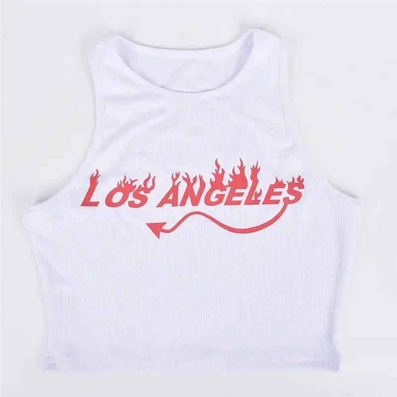 2023 Summer women's clothing T-shirt vest letter print midriff-baring top women tops