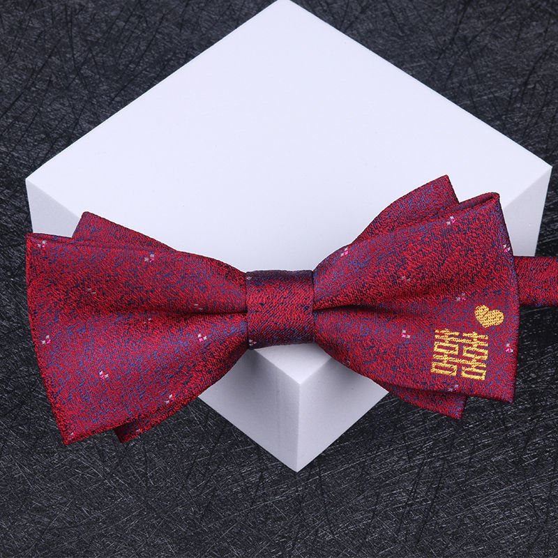 Wedding Bow Tie for Men Classic Red Pre-tied Bowtie Cufflinks Corsage Butterfly Knot Gift Man Accessories
