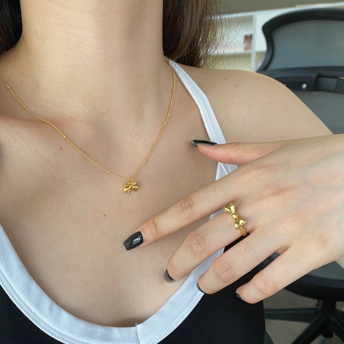 Dylam Butterfly Knot High Quality OEM ODM Girlfriend Trendy Bowknot Pendants 925 Sterling Silver Custom Necklace