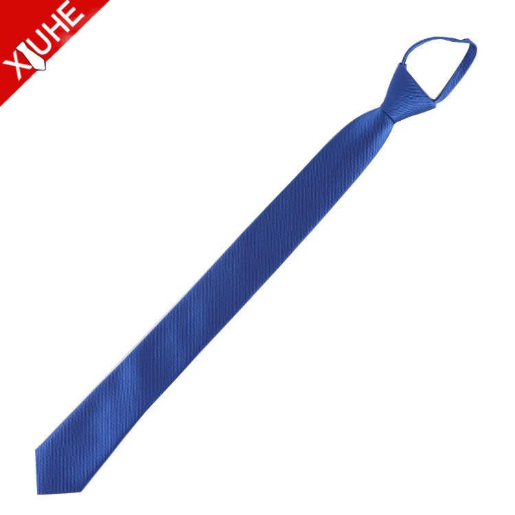 Student Formal Tie Business Solid Adjustalbe Kids Necktie Custom Polyester Mens Zipper Ties