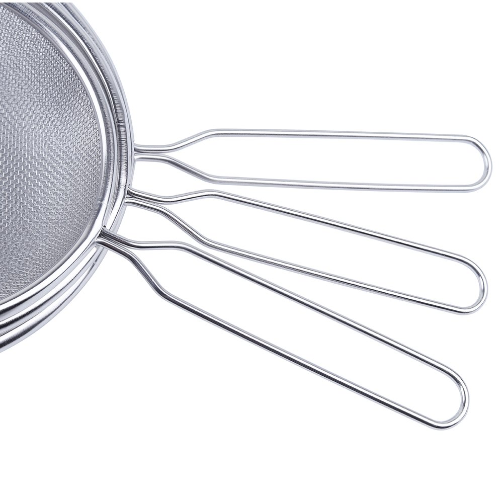 Kitchen gadget 3 pcs set High grade stainless steel 304 fine mesh strainer Food Strainer set