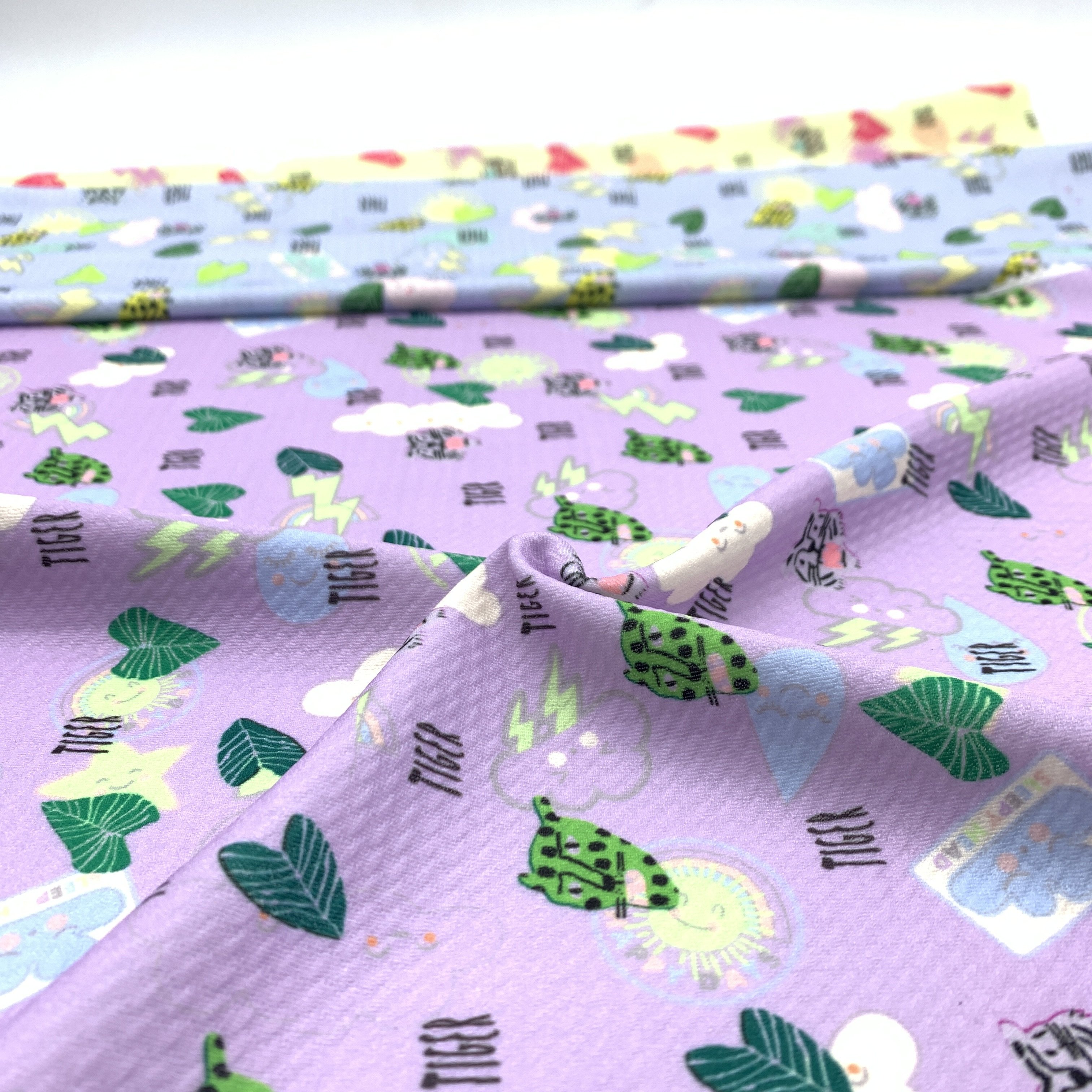 No MOQ seersucker Customized Bullet fabric Digital printing liverpool knitted polyester fabric for bow
