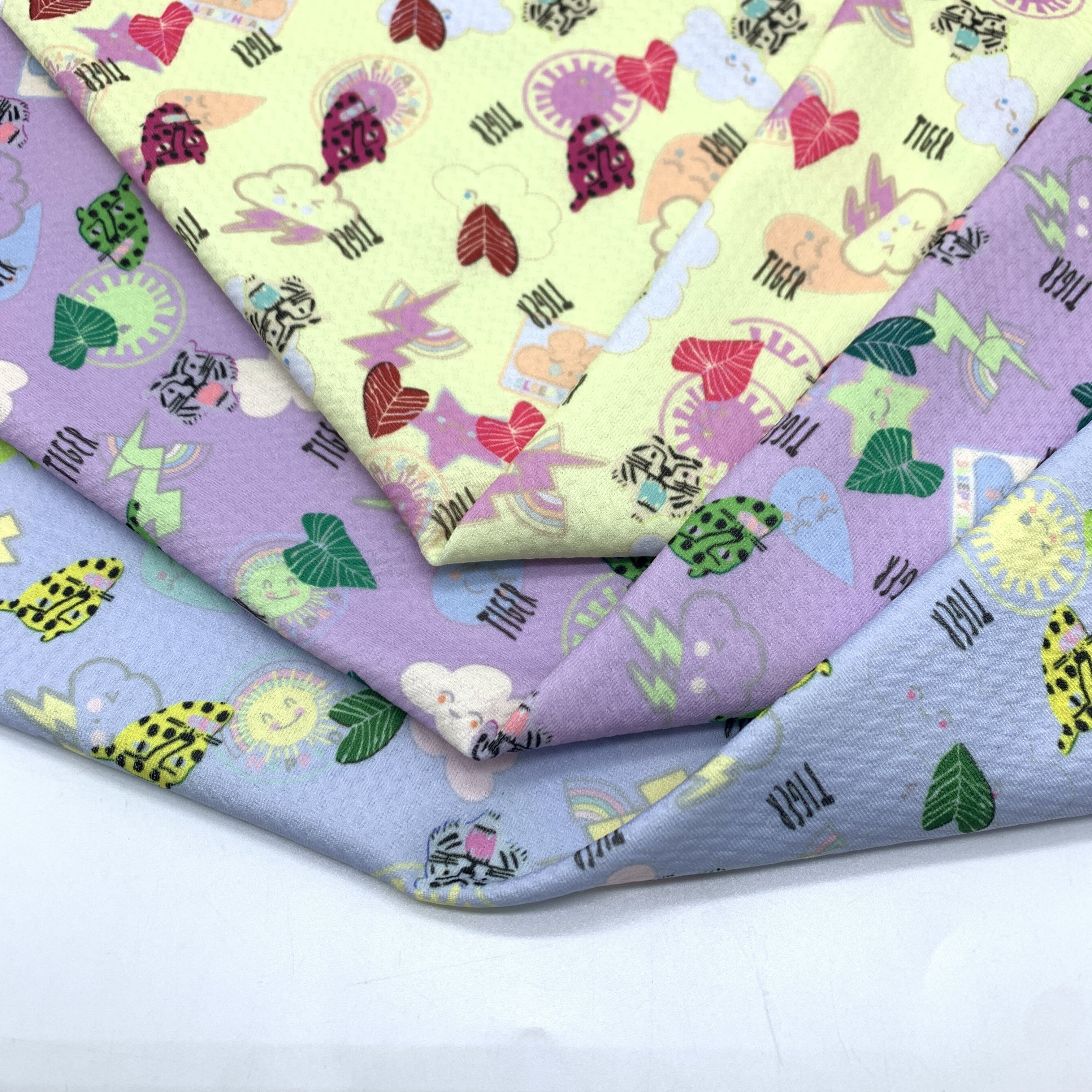 No MOQ seersucker Customized Bullet fabric Digital printing liverpool knitted polyester fabric for bow