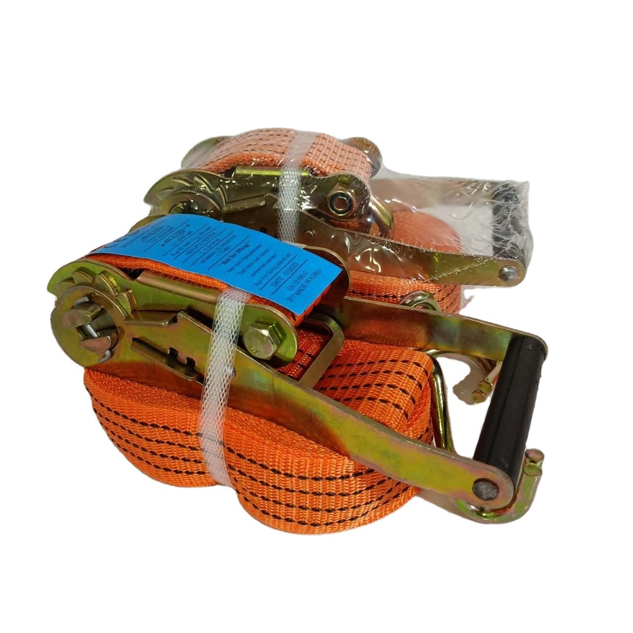 Custom Size Heavy Duty 2 Inch Ratchet Strap with J Hook Long Wide Handle PE Material Cargo Lashing Belt Tie down Strap
