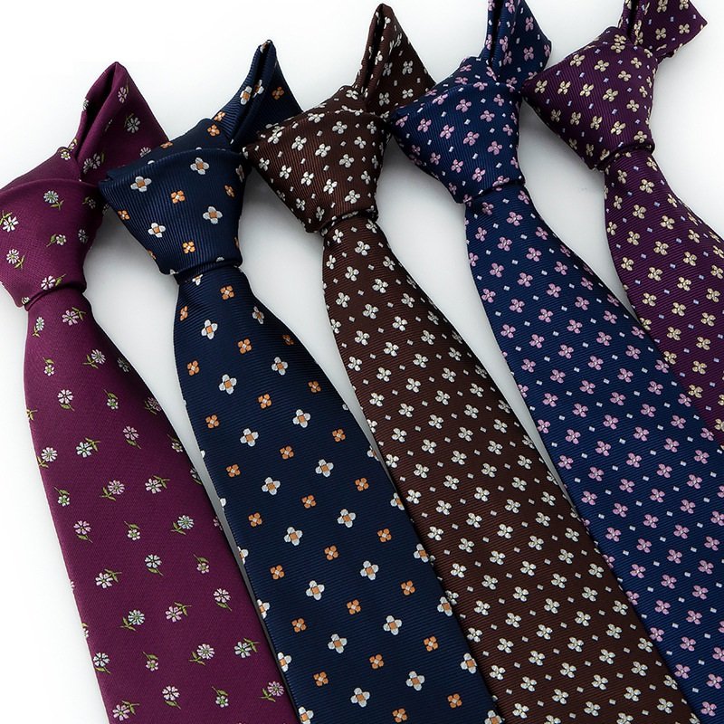 High Quality Italian Silk Jacquard Floral Neck Ties Luxury Customized Silk Designer Woven Necktie for Men