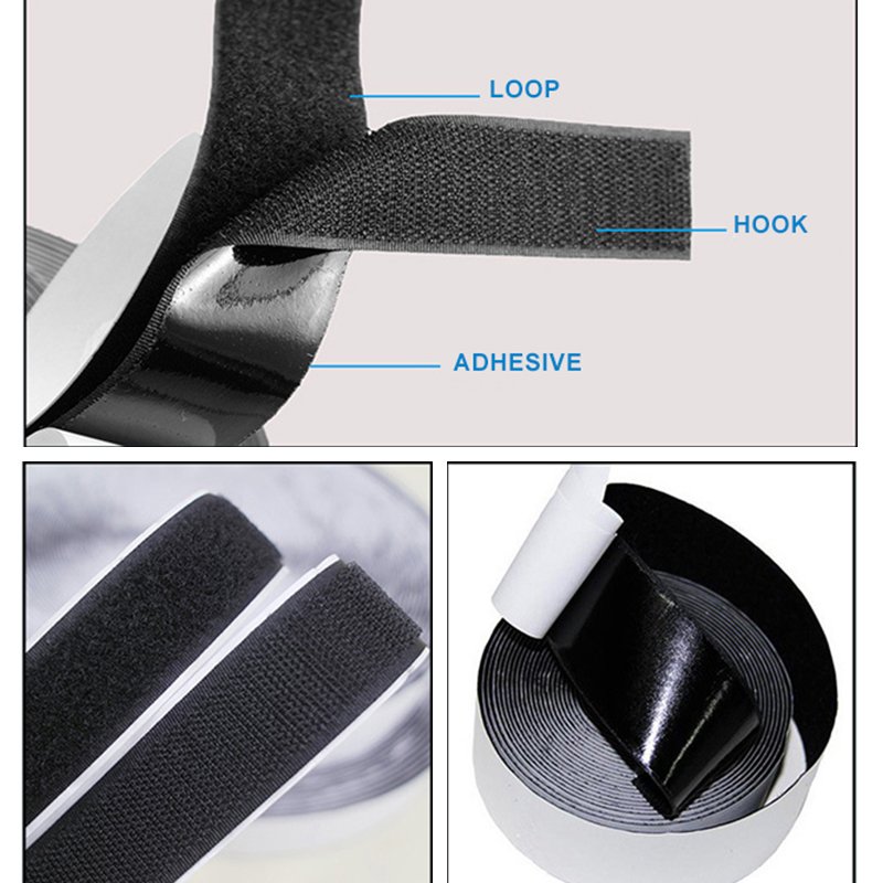 Custom Color Long Hook And Loop Strap Self-adhesive Adjustable Hook And Loop Tie