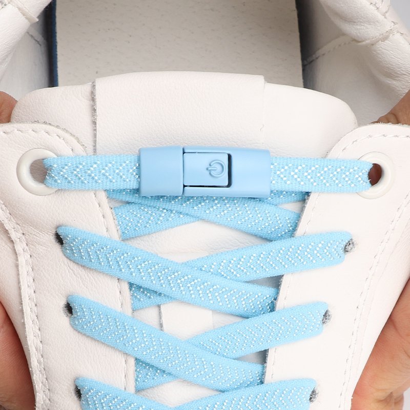 2024New Lazy Elastic Shoelace colorful Metal Button Press Buckle Flat shoelaces No Tie Sneakers Printed Shoelaces