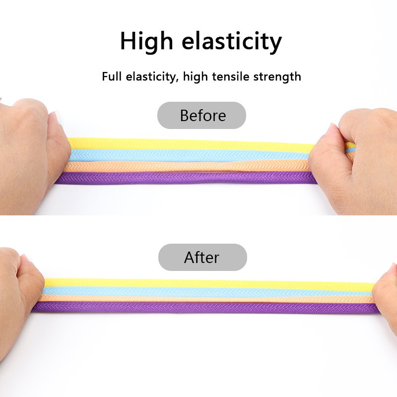 2024New Lazy Elastic Shoelace colorful Metal Button Press Buckle Flat shoelaces No Tie Sneakers Printed Shoelaces