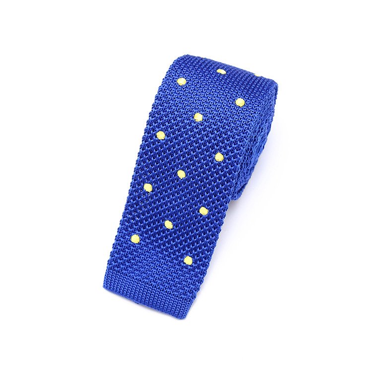 Men Knitted Tie Male Hand Formal Skinny Seamless Point Stripe Polyester Skinny Knitted Neck Ties For Men