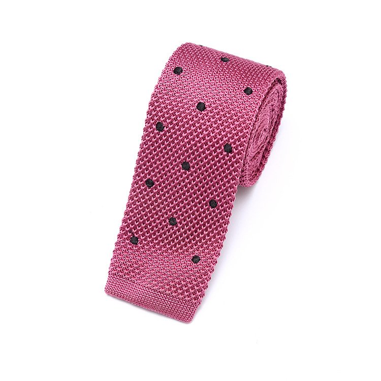 Men Knitted Tie Male Hand Formal Skinny Seamless Point Stripe Polyester Skinny Knitted Neck Ties For Men
