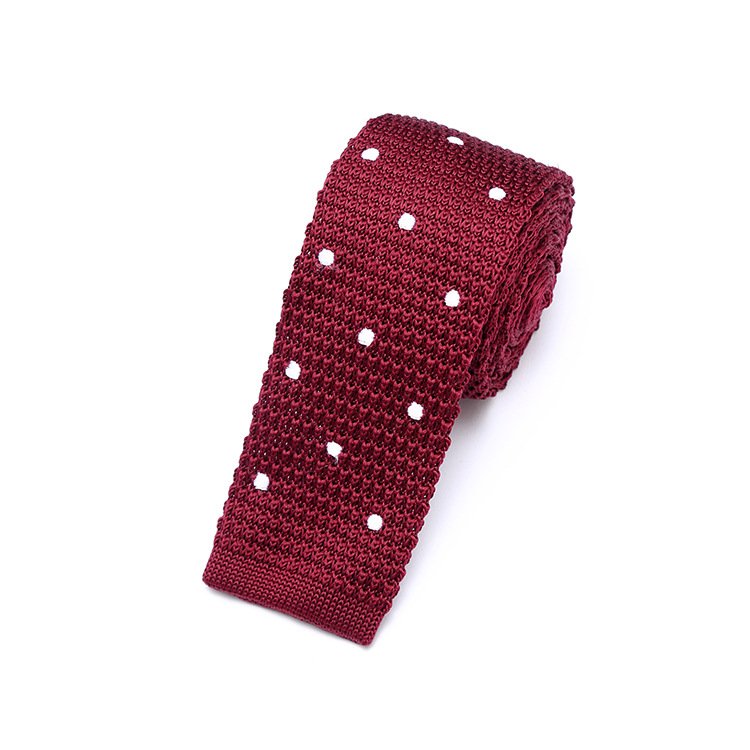 Men Knitted Tie Male Hand Formal Skinny Seamless Point Stripe Polyester Skinny Knitted Neck Ties For Men