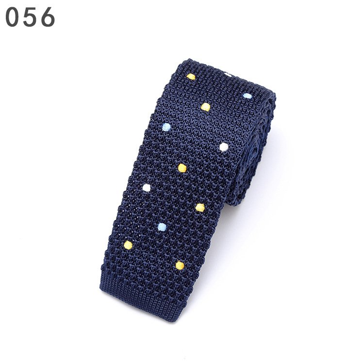 Men Knitted Tie Male Hand Formal Skinny Seamless Point Stripe Polyester Skinny Knitted Neck Ties For Men
