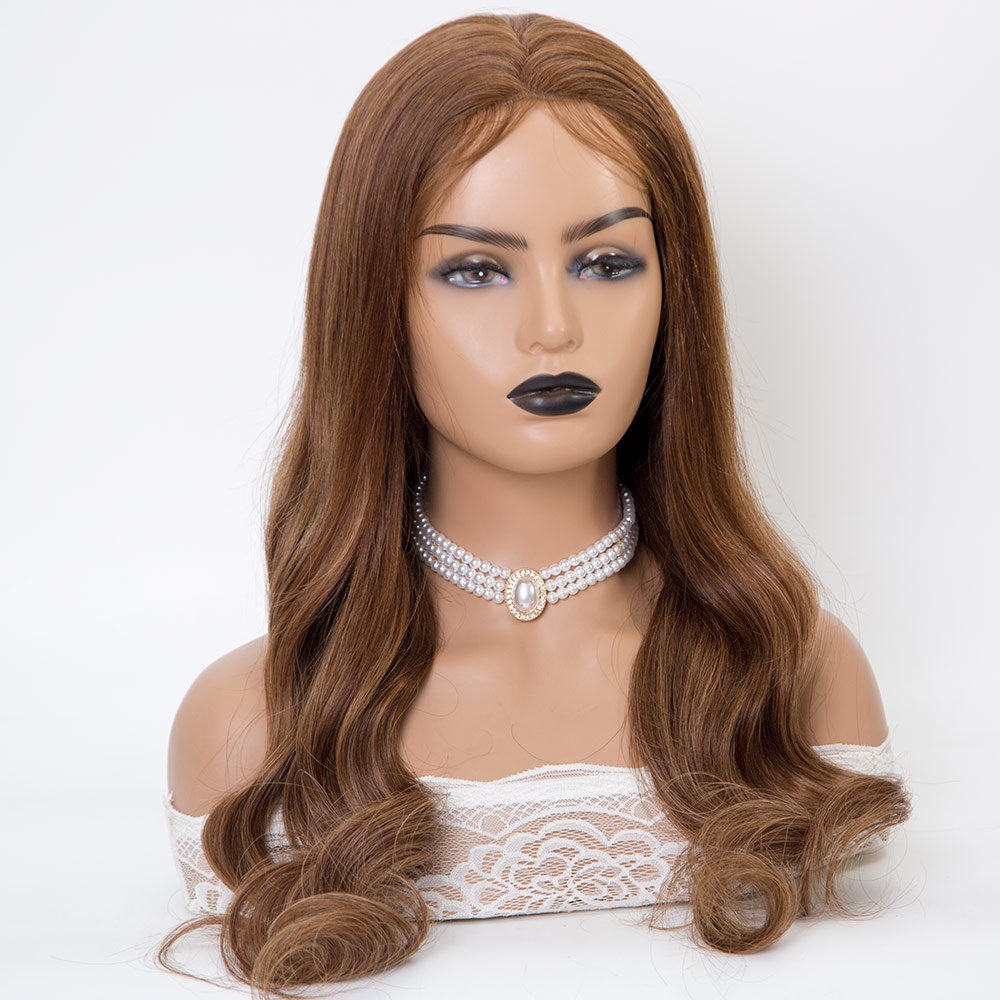 Custom European Human Hair Silk Base Medical Wig 22 Inches Top Grade 4x4 Silk Base Full Lace Wig With PU Around
