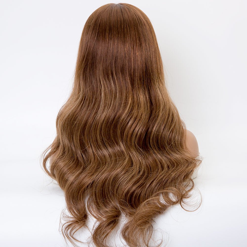 Custom European Human Hair Silk Base Medical Wig 22 Inches Top Grade 4x4 Silk Base Full Lace Wig With PU Around