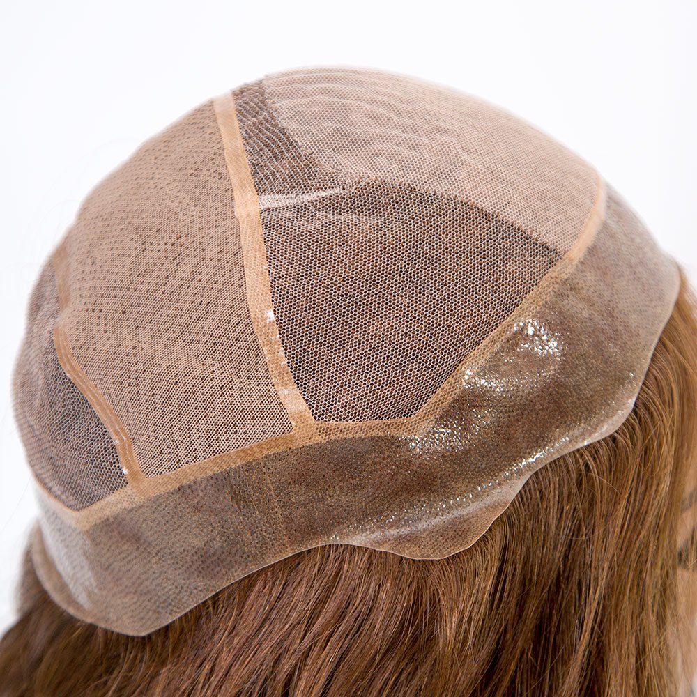 Custom European Human Hair Silk Base Medical Wig 22 Inches Top Grade 4x4 Silk Base Full Lace Wig With PU Around