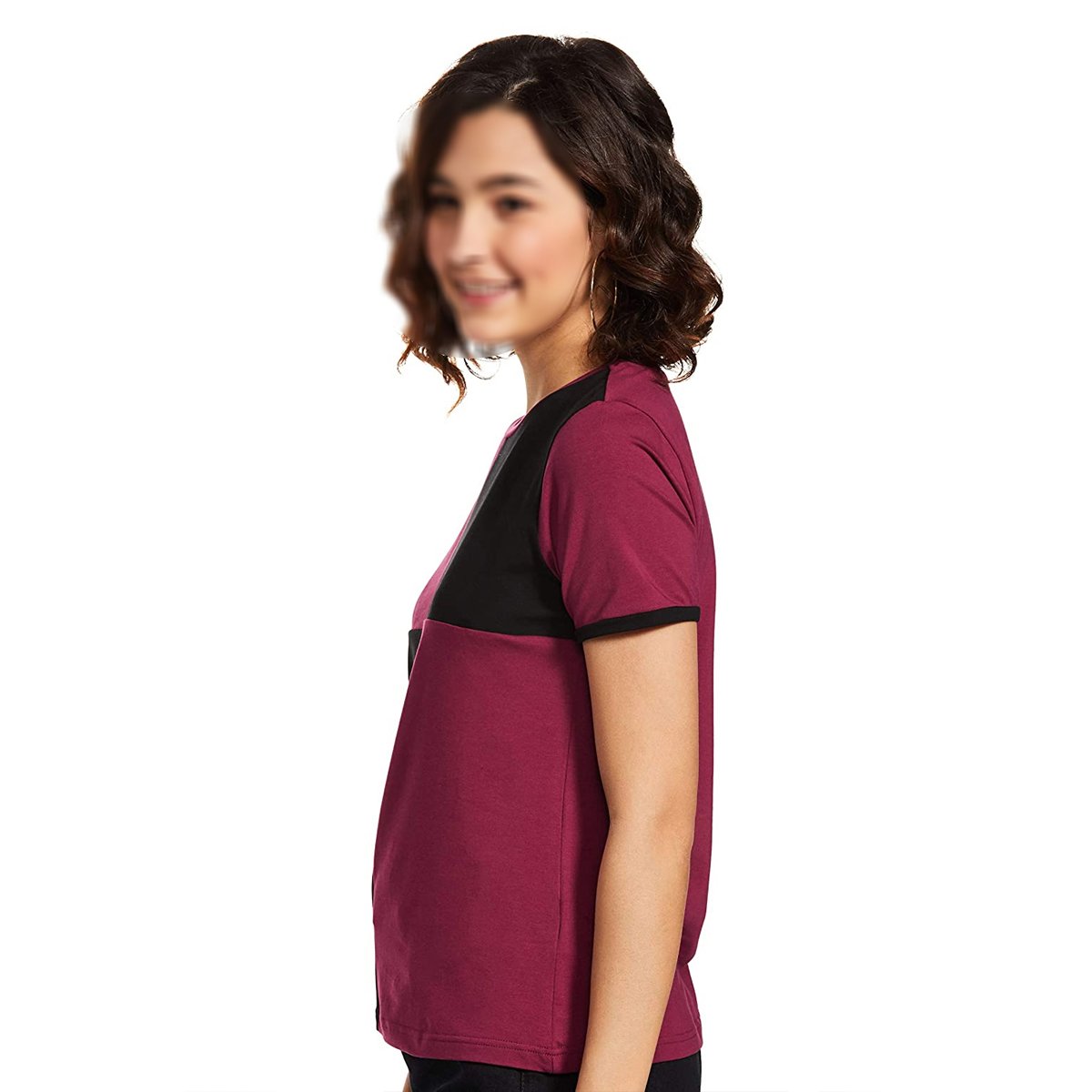 Breathable High Quality Plain Women T Shirts Casual Wear Color Block Round Neck Women Fashion Clothes T Shirts By Keembro