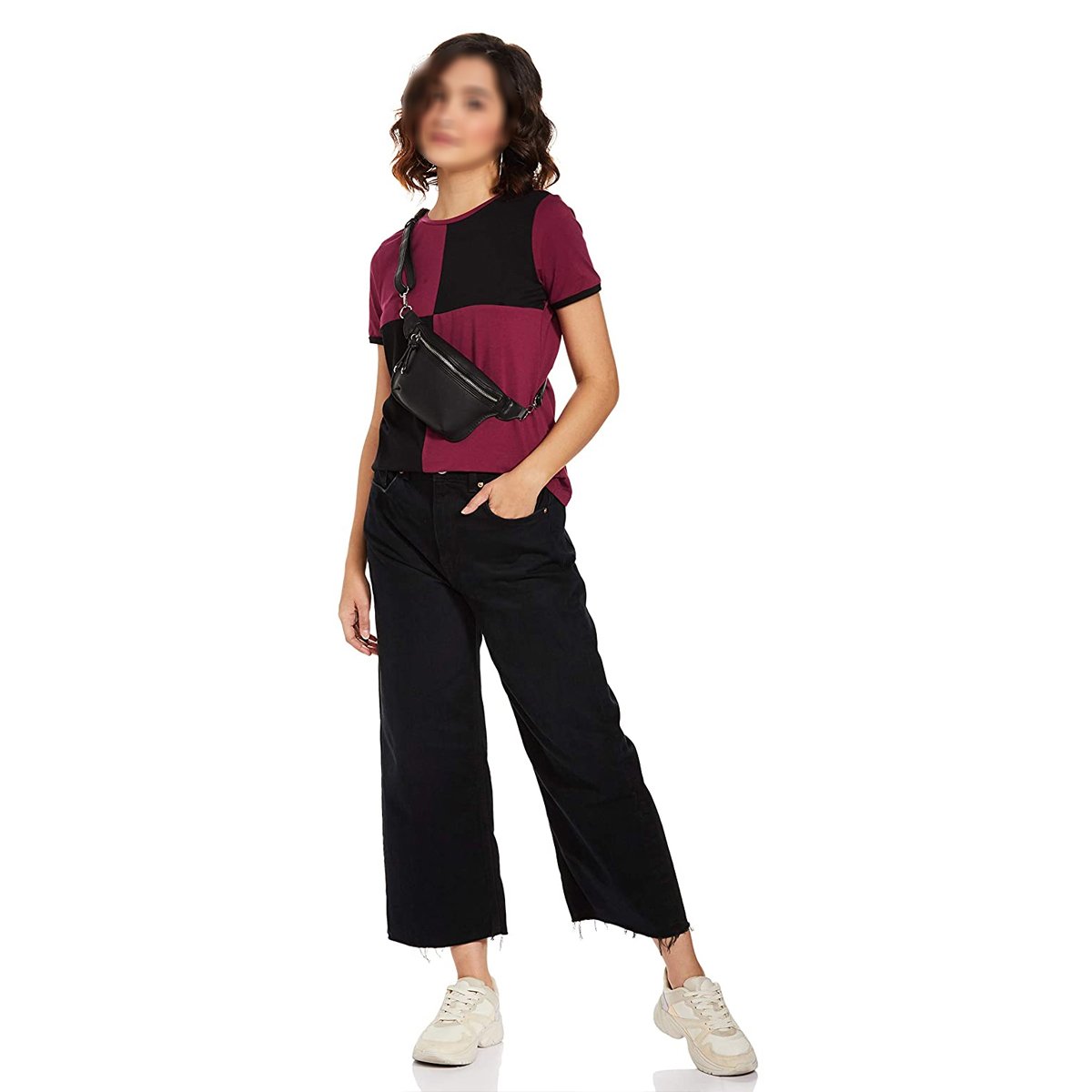 Breathable High Quality Plain Women T Shirts Casual Wear Color Block Round Neck Women Fashion Clothes T Shirts By Keembro