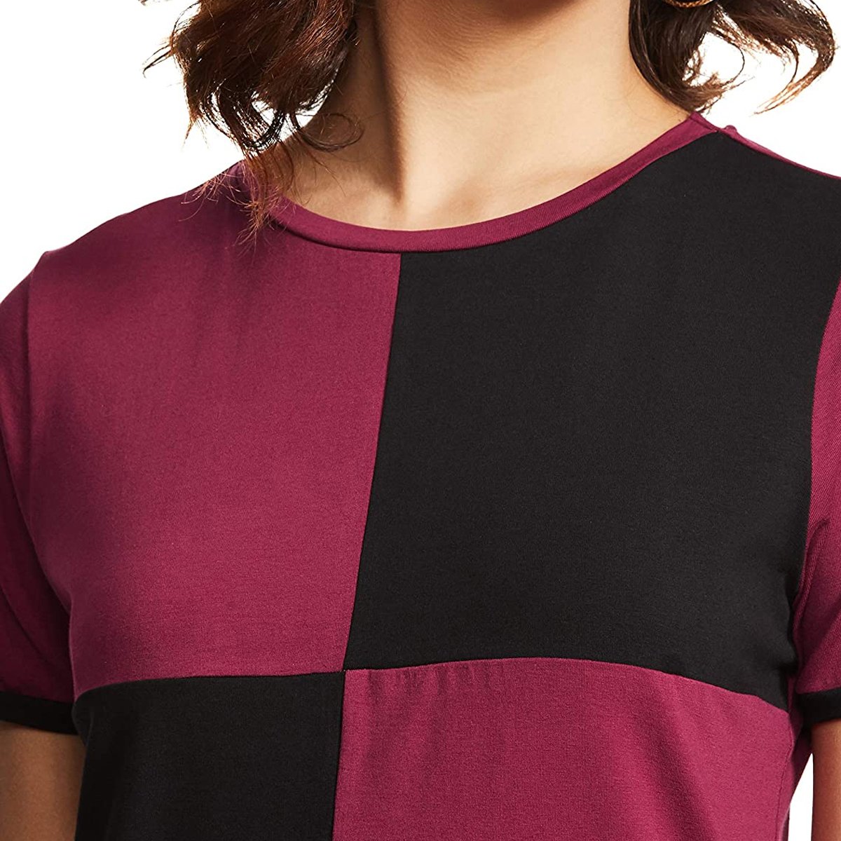 Breathable High Quality Plain Women T Shirts Casual Wear Color Block Round Neck Women Fashion Clothes T Shirts By Keembro