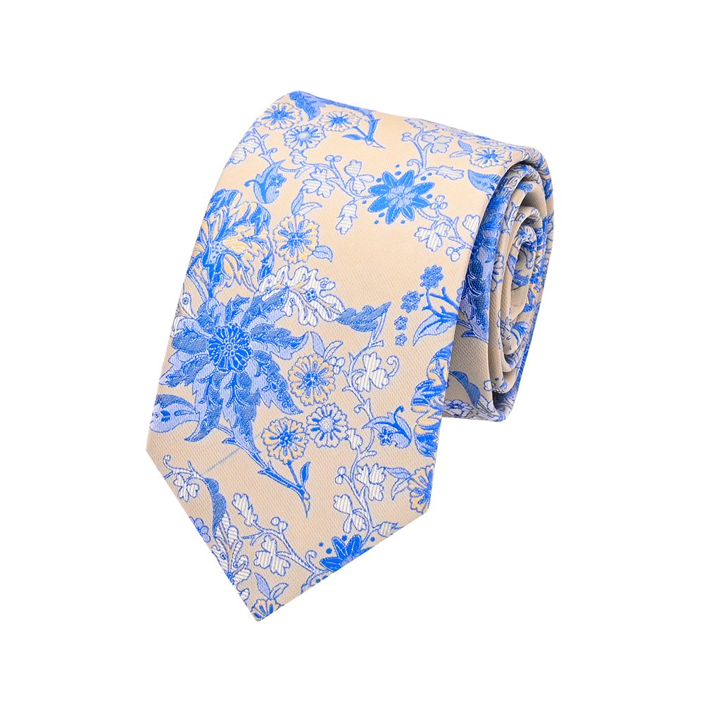 YiLi Factory Custom Made Microfiber Polyester Woven Paisley Floral Jacquard Tie
