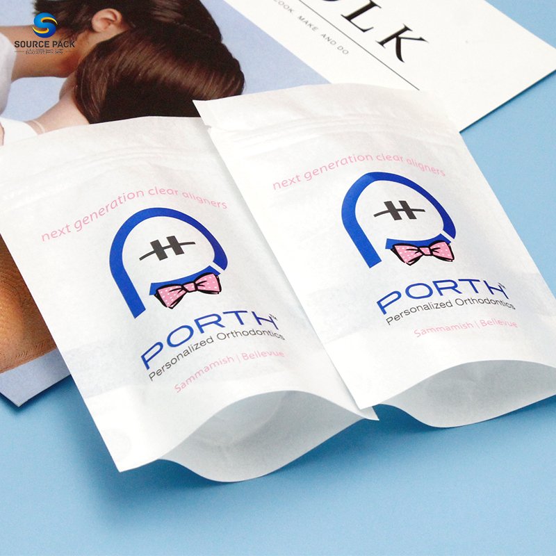 Ziplock Brown White Kraft Craft Paper Standing Up Pouches Food Packaging Zipper Bags