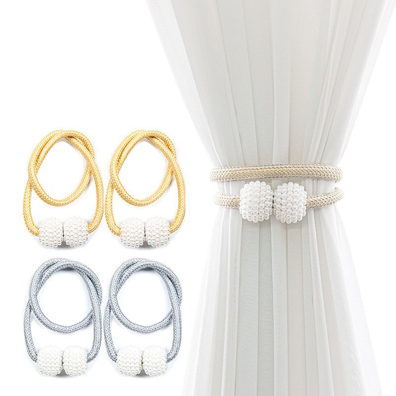 New Arrival Home Drapery Decorative Support Weave Rope Buckle Tie Back Holdback Holder Accessories Magnetic Curtain Tiebacks