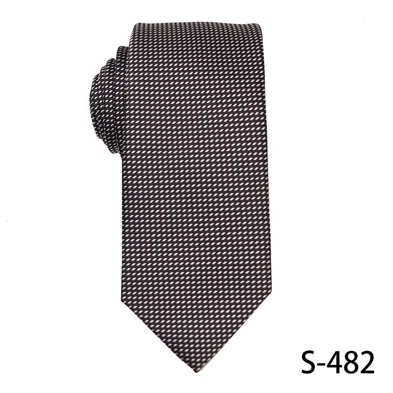 Wholesale Fashion Design New 7.5CM Hand Dot Black Ties Men's 100% Polyester Ties Custom Formal Business Ties