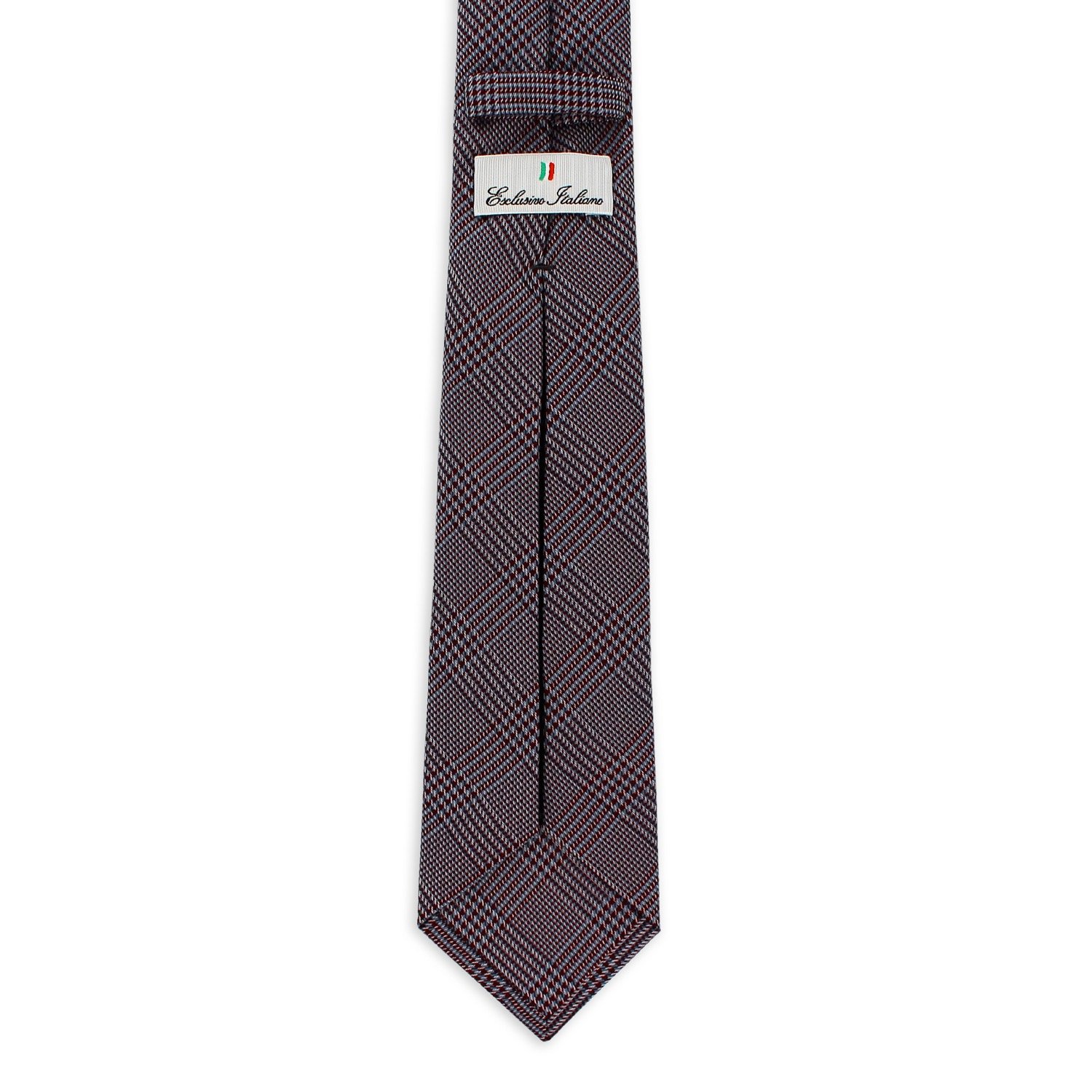Italian Jacquard Design 100% Silk Tie 'Mantova' Burgundy Seven Fold Woven Weave Classic Style Formal Occasions Comes Gift Box