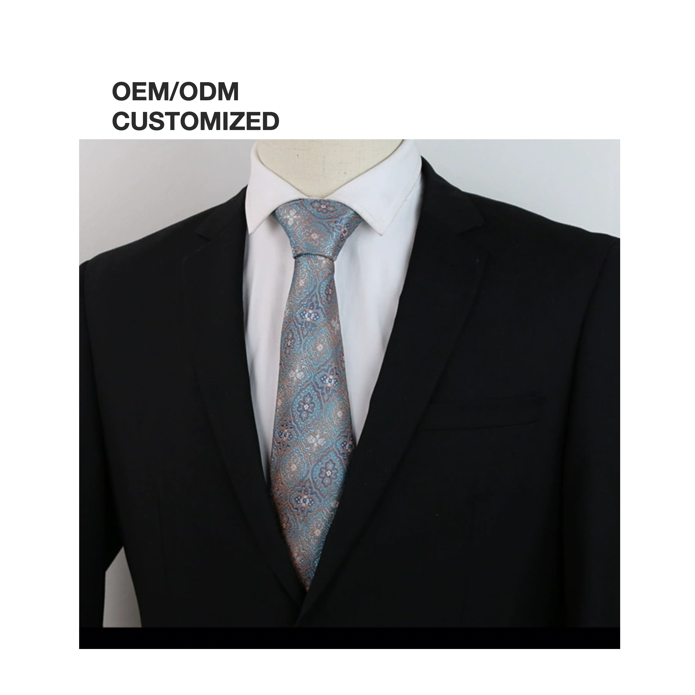 Custom Logo Flower Fashion Design Silk Tie Colorful Luxury Business Men Necktie
