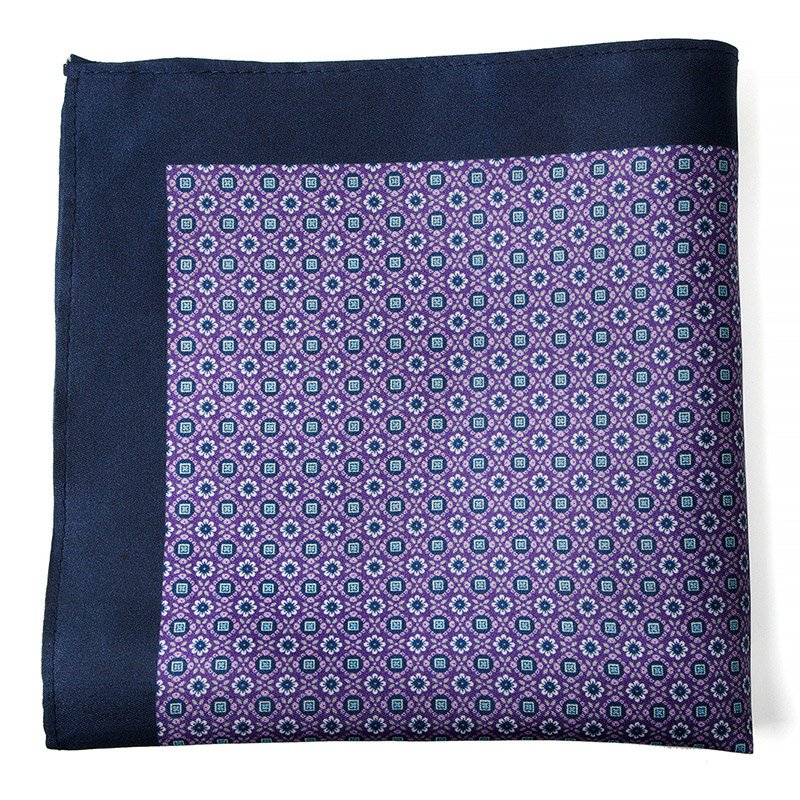 Hamocigia Custom Handmade Men 100% Silk Printing Paisley Hanky Pocket Squares