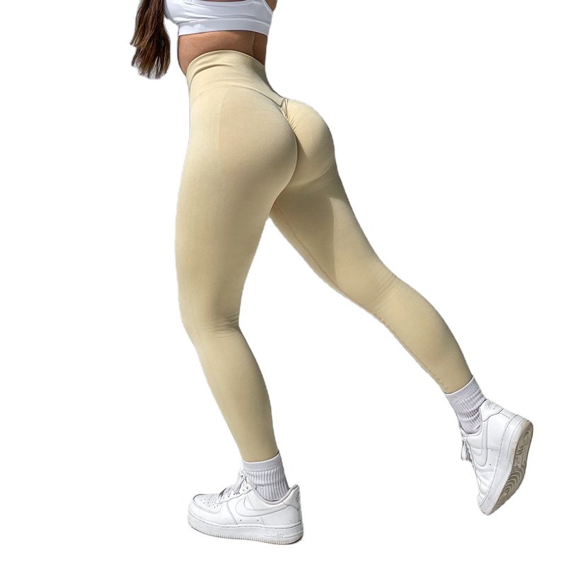 Custom Breathable Buttery Soft Booty Knitted Cotton High waist Athletic Gym Scrunch Butt Yoga Womens seamless Leggings
