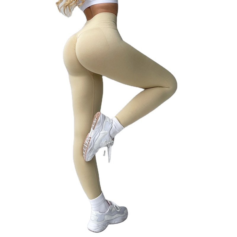 Custom Breathable Buttery Soft Booty Knitted Cotton High waist Athletic Gym Scrunch Butt Yoga Womens seamless Leggings