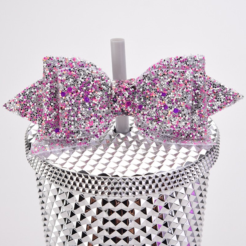 Wholesale Durian cup Accessories Bow tie straw topper for decoration plastic mug tumbler bow (not include cup) straw topper