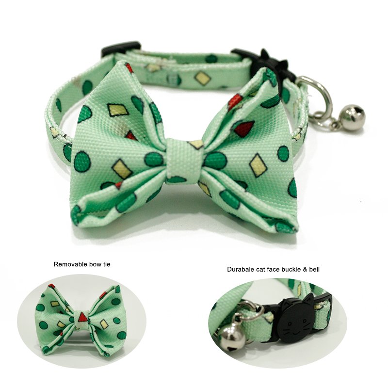 Cheap factory price custom personalized logo pet bow tie adjustable dog luxury cat collar