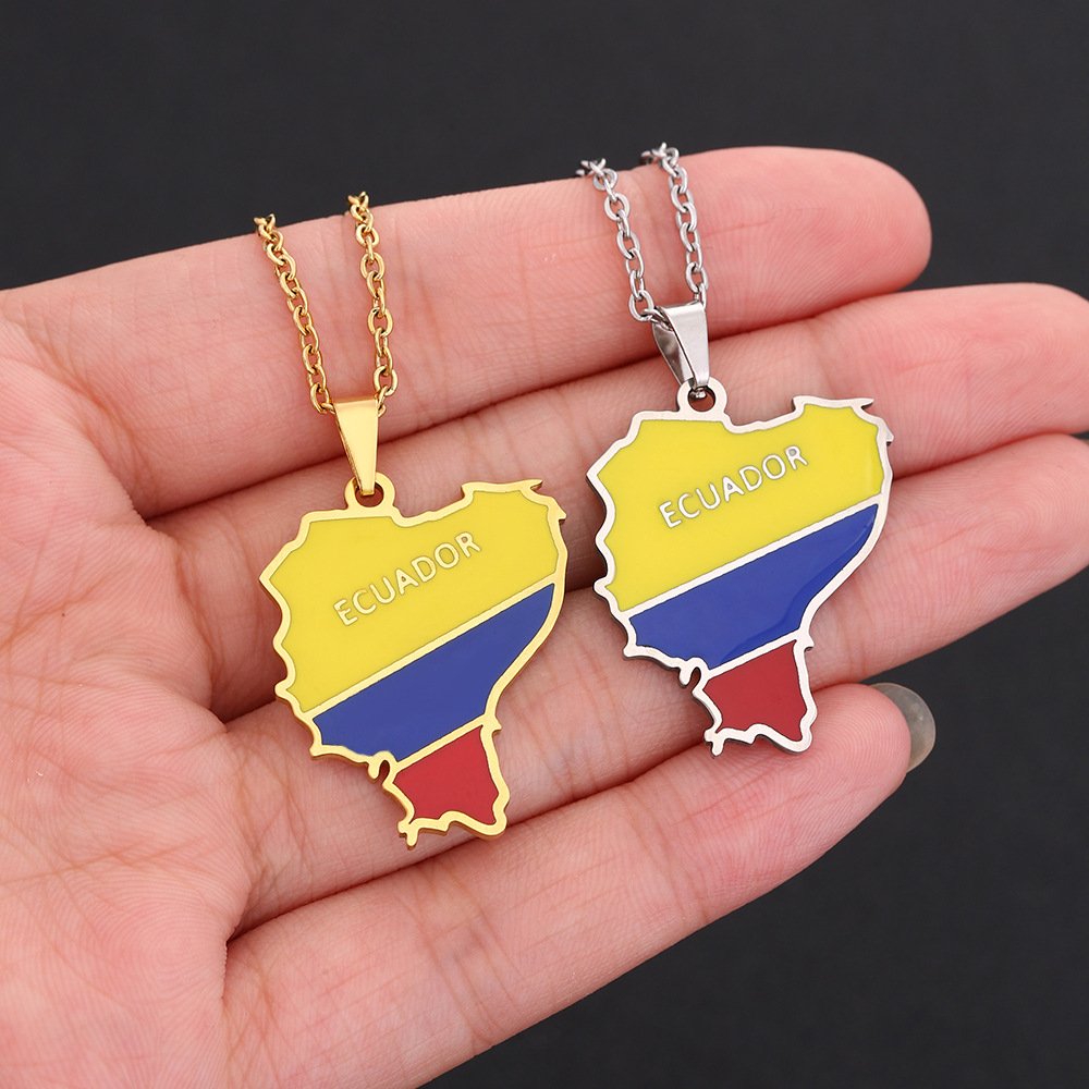 80 Models Caribbean Ecuador Flag Map Tie Clip Lapel Pin Ring Brooch Cuff Link Necklace Bracelet Earrings Key Chain Jewelry Set