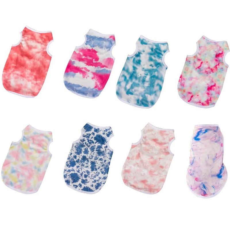 Pet Dogs Clothes Soft Vest Fashion Tie-Dye Color Summer Apparel Clothing