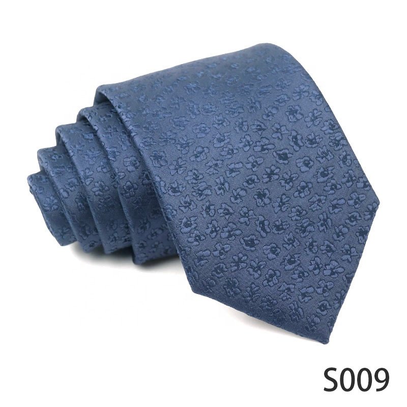 Mens Fashion Neckties High Quality 100% Polyester Ties For Men Navy Blue Series Business Ties 2024