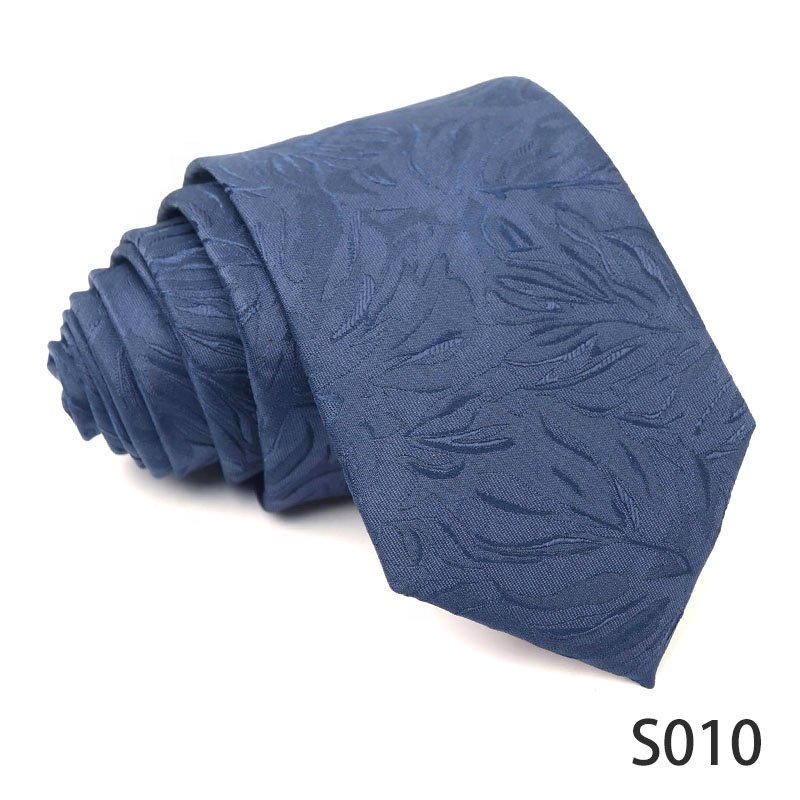 Mens Fashion Neckties High Quality 100% Polyester Ties For Men Navy Blue Series Business Ties 2024