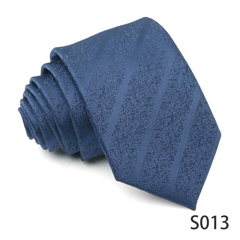 Mens Fashion Neckties High Quality 100% Polyester Ties For Men Navy Blue Series Business Ties 2024