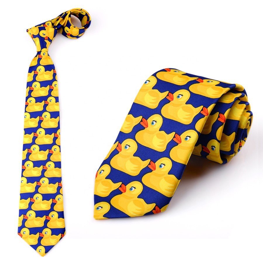 Trade assurance Barney Duck necktie mens polyester little yellow duck tie school tie manufacturers neck ties