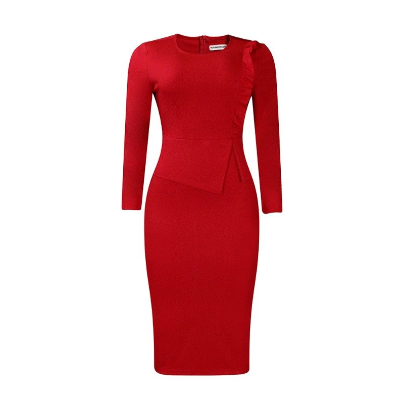 African Dresses for Women 2024 Autumn Bodycon Midi Dress Daily Elegant High Waist Long Sleeve Robe Femme African Clothes D356
