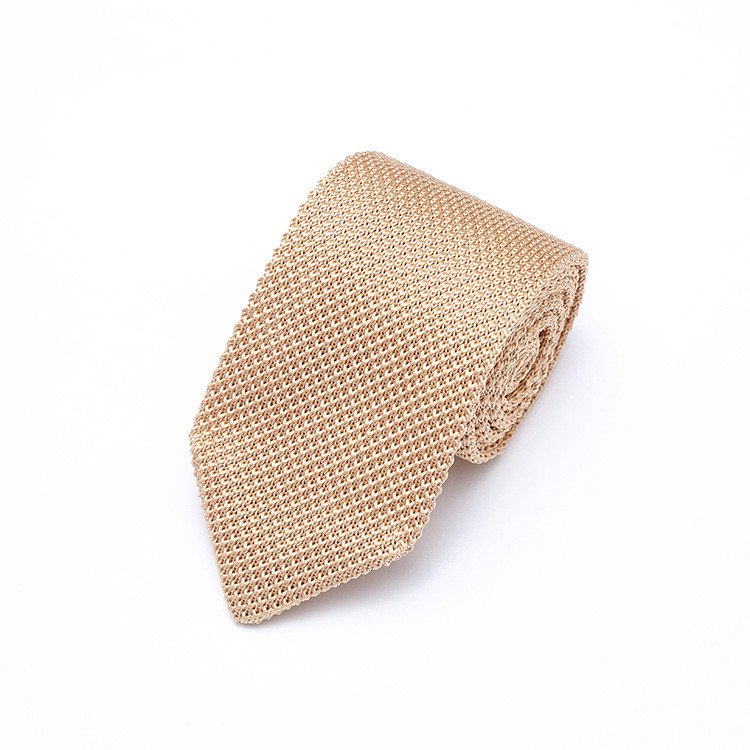 Male Weddings Accessory Fashion Casual Solid Color Necktie Knitted Polyester Fabric Men 7cm Pointed Knit Tie