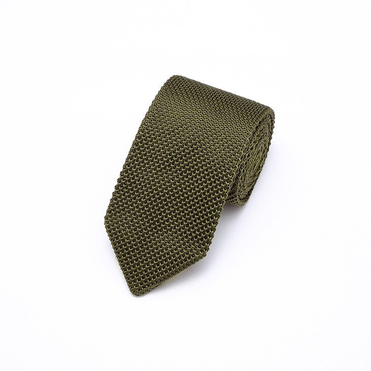 Male Weddings Accessory Fashion Casual Solid Color Necktie Knitted Polyester Fabric Men 7cm Pointed Knit Tie